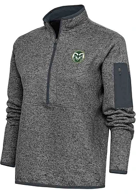 Antigua Colorado State Rams Womens Charcoal Fortune Qtr Zip