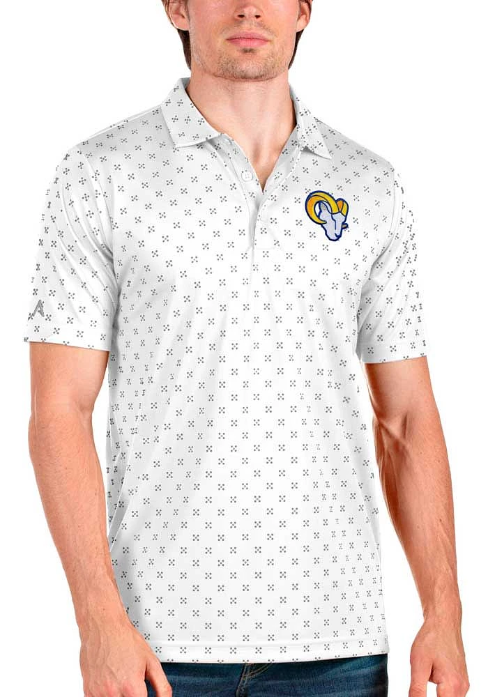 Antigua Los Angeles Rams Mens White Spark Short Sleeve Polo