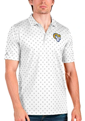 Antigua Los Angeles Rams Mens White Spark Short Sleeve Polo