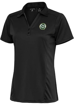 Antigua Colorado State Rams Womens Charcoal Tribute Short Sleeve Polo Shirt