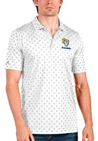 Antigua Los Angeles Rams Mens White Text Spark Short Sleeve Polo