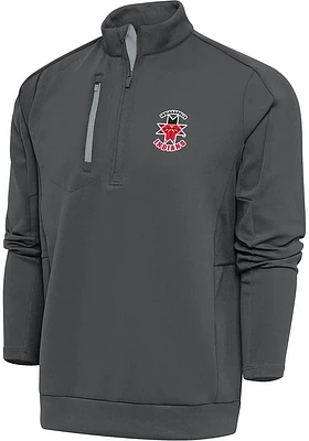 Antigua Indianapolis Indians Mens Grey Generation Long Sleeve Qtr Zip Pullover