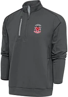Antigua Indianapolis Indians Mens Grey Generation Long Sleeve Qtr Zip Pullover