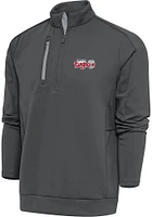 Antigua Lansing Lugnuts Mens Grey Generation Long Sleeve Qtr Zip Pullover