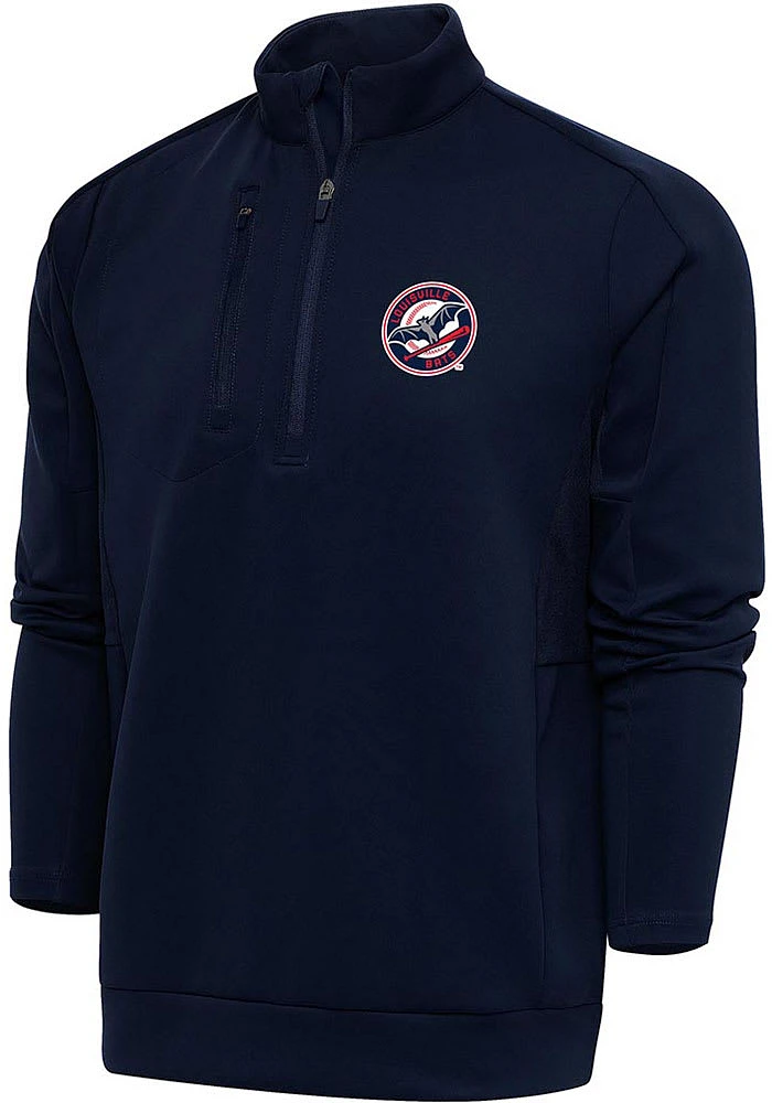 Antigua Louisville Bats Mens Navy Blue Generation Long Sleeve Qtr Zip Pullover