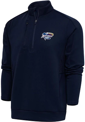 Antigua  Mens Navy Blue Generation Long Sleeve Qtr Zip Pullover