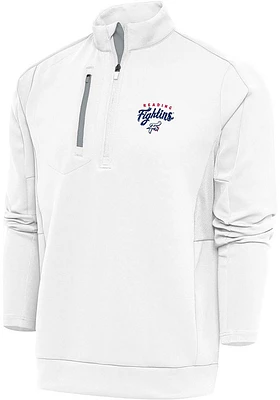 Antigua Reading Fightin Phils Mens Generation Long Sleeve Qtr Zip Pullover
