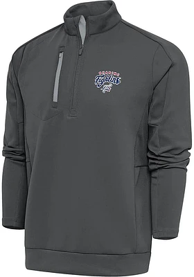 Antigua Reading Fightin Phils Mens Grey Generation Long Sleeve Qtr Zip Pullover