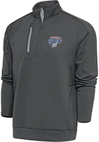 Antigua Reading Fightin Phils Mens Grey Generation Long Sleeve Qtr Zip Pullover