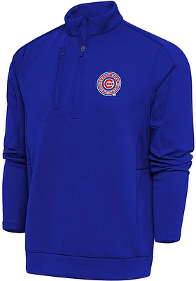 Antigua South Bend Cubs Mens Generation Long Sleeve Qtr Zip Pullover