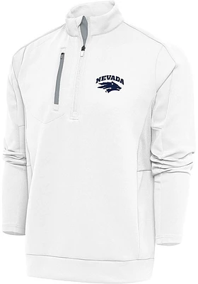 Antigua Nevada Wolf Pack Mens White Generation Long Sleeve Qtr Zip Pullover
