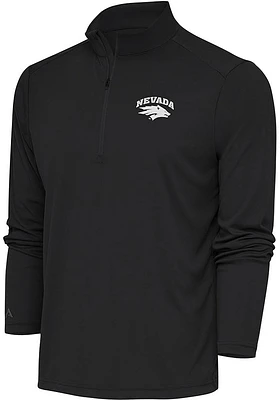 Antigua Nevada Wolf Pack Mens Charcoal Tribute Long Sleeve Qtr Zip Pullover