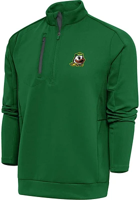 Mens Oregon Ducks Green Antigua Generation Qtr Zip Pullover