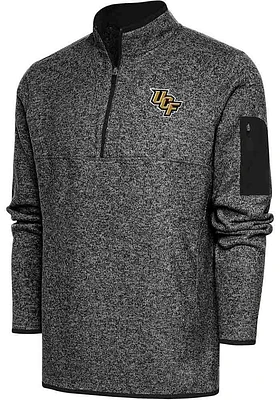 Antigua UCF Knights Mens Black Fortune Long Sleeve Qtr Zip Pullover