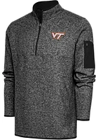 Antigua Virginia Tech Hokies Mens Black Fortune Long Sleeve Qtr Zip Pullover