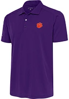 Antigua Clemson Tigers Mens Purple Tribute Short Sleeve Polo