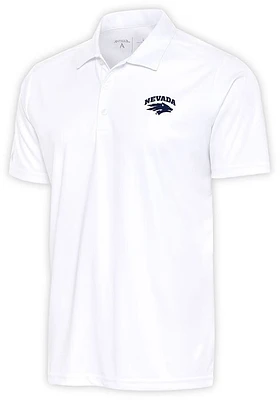 Antigua Nevada Wolf Pack Mens White Tribute Short Sleeve Polo