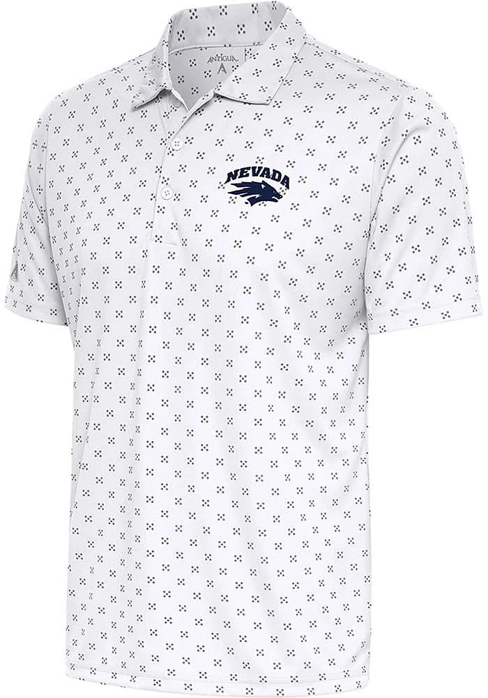 Antigua Nevada Wolf Pack Mens White Spark Short Sleeve Polo