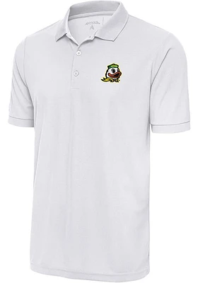 Antigua Oregon Ducks Mens White Legacy Pique Short Sleeve Polo