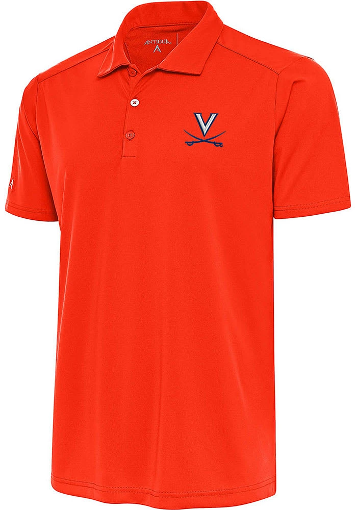 Antigua Virginia Cavaliers Mens Orange Tribute Short Sleeve Polo