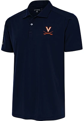 Antigua Virginia Cavaliers Mens Navy Blue Tribute Design Short Sleeve Polo