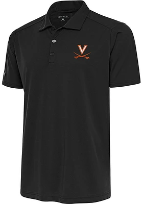 Antigua Virginia Cavaliers Mens Charcoal Tribute Short Sleeve Polo