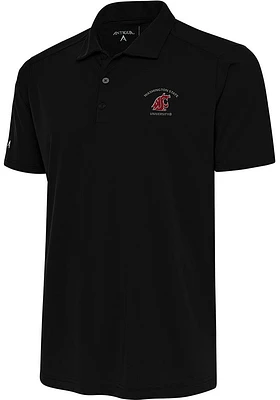 Antigua Washington State Cougars Mens Black Tribute Short Sleeve Polo