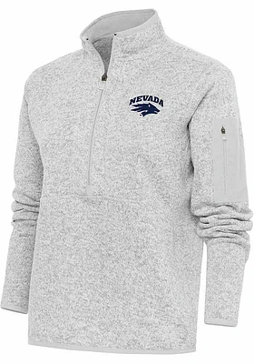 Antigua Nevada Wolf Pack Womens Grey Fortune Qtr Zip