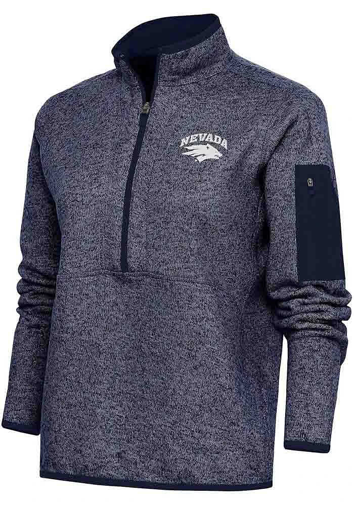 Antigua Nevada Wolf Pack Womens Navy Blue Fortune Qtr Zip