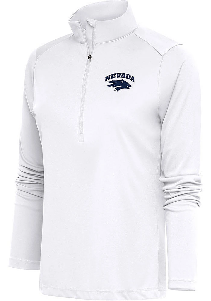Antigua Nevada Wolf Pack Womens White Tribute Qtr Zip Pullover