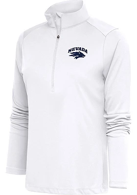 Antigua Nevada Wolf Pack Womens White Tribute Qtr Zip Pullover