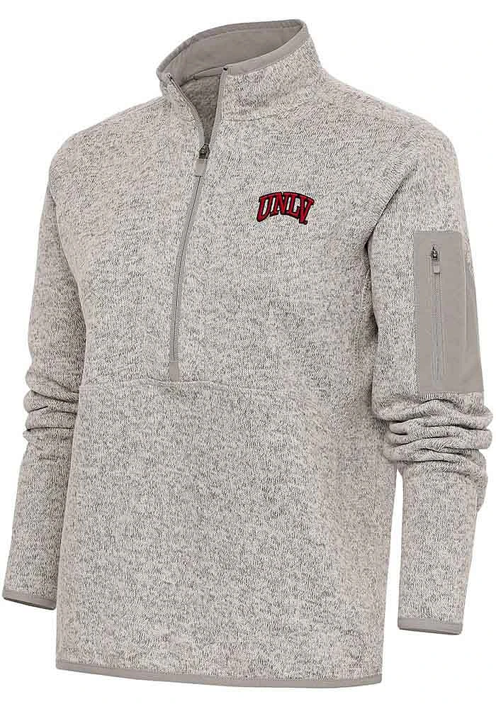 Antigua UNLV Runnin Rebels Womens Oatmeal Fortune Qtr Zip