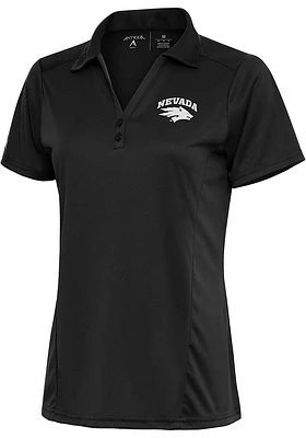 Antigua Nevada Wolf Pack Womens Charcoal Tribute Short Sleeve Polo Shirt