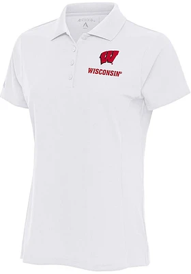 Womens Wisconsin Badgers Antigua Legacy Pique Short Sleeve Polo Shirt