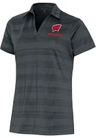 Womens Wisconsin Badgers Antigua Compass Short Sleeve Polo Shirt