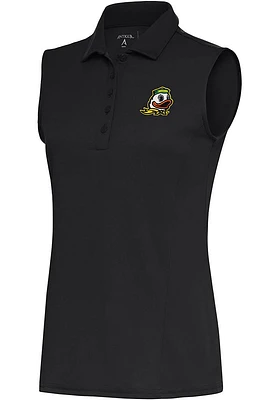 Womens Oregon Ducks Charcoal Antigua Tribute Polo Shirt