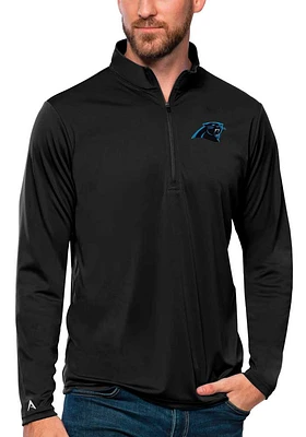 Antigua Carolina Panthers Mens Tribute Long Sleeve Qtr Zip Pullover