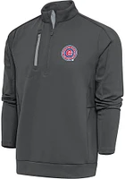 Antigua South Bend Cubs Mens Grey Generation Long Sleeve Qtr Zip Pullover