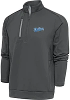Antigua Tulsa Drillers Mens Grey Generation Long Sleeve Qtr Zip Pullover