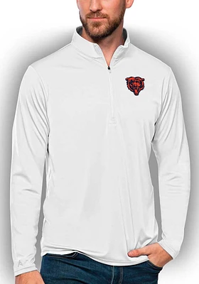 Antigua Chicago Bears Mens White Tribute Long Sleeve Qtr Zip Pullover