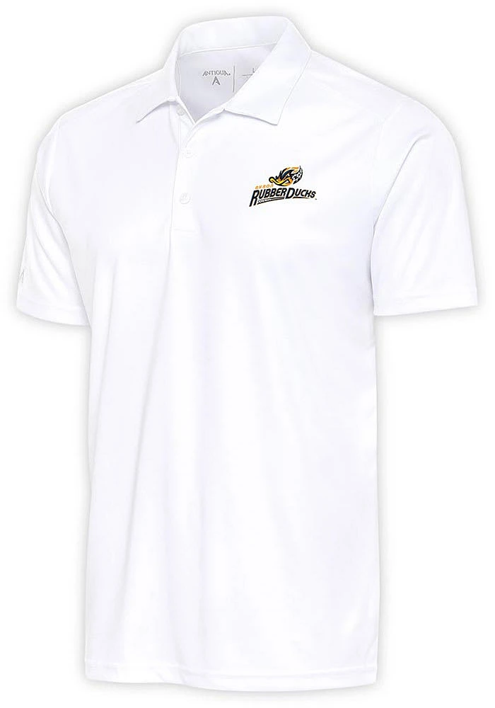 Antigua Akron RubberDucks Mens White Tribute Short Sleeve Polo