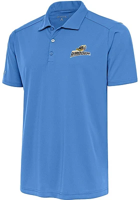 Antigua Akron RubberDucks Mens Light Blue Tribute Short Sleeve Polo