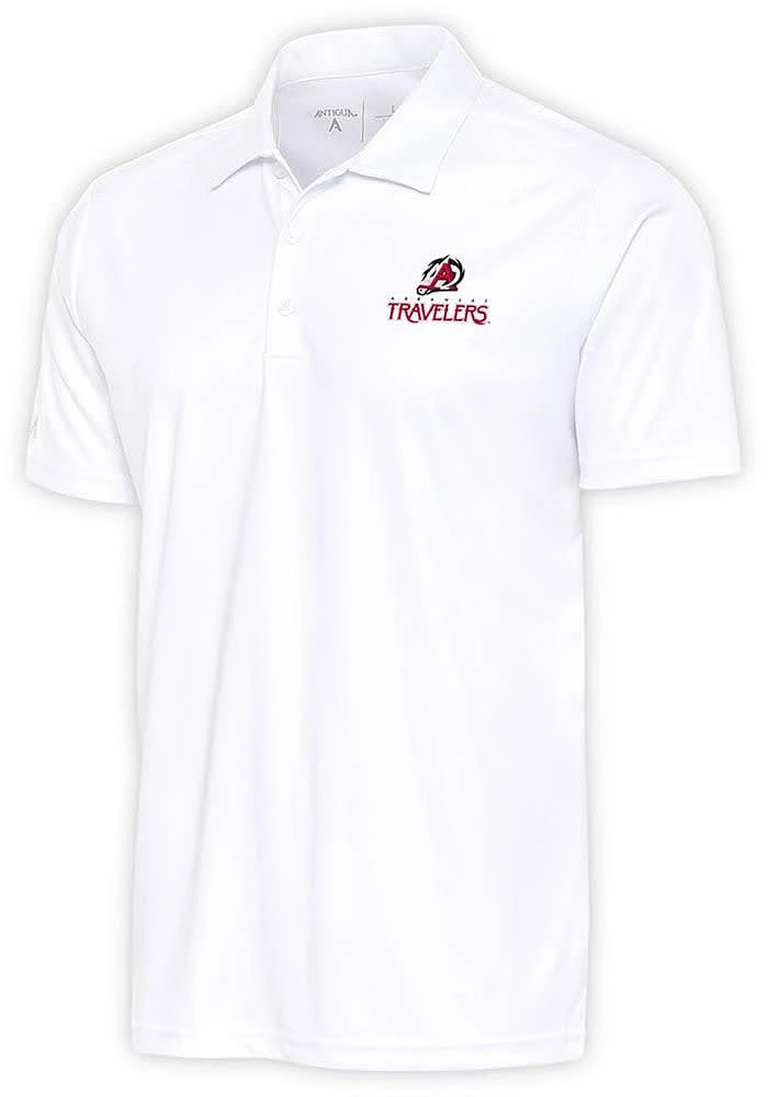 Antigua Arkansas Travelers Mens White Tribute Short Sleeve Polo