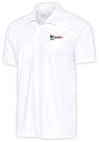 Antigua Frisco Rough Riders Mens White Tribute Short Sleeve Polo