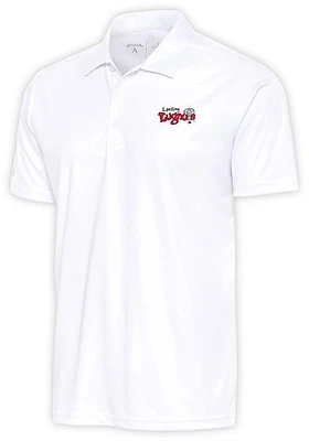 Antigua Lansing Lugnuts Mens White Tribute Short Sleeve Polo