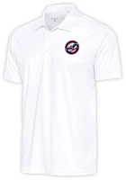 Antigua Louisville Bats Mens White Tribute Short Sleeve Polo