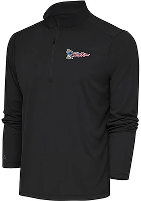 Antigua Frisco Rough Riders Mens Grey Tribute Long Sleeve Qtr Zip Pullover