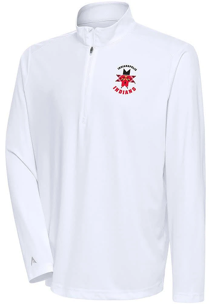 Antigua Indianapolis Indians Mens Tribute Long Sleeve Qtr Zip Pullover