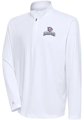 Antigua Lehigh Valley Ironpigs Mens White Tribute Long Sleeve Qtr Zip Pullover