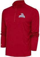 Antigua Lehigh Valley Ironpigs Mens Red Tribute Long Sleeve Qtr Zip Pullover